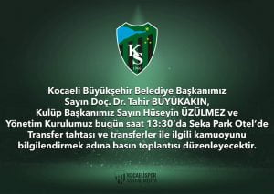 Kocaelispor transfer yasağı hakkında basın açıklaması